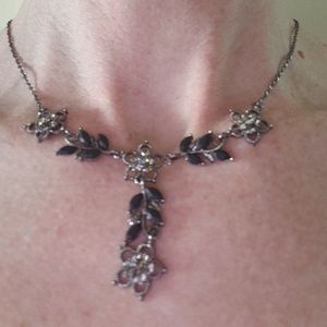 Onyx and Diamond accented choker necklace